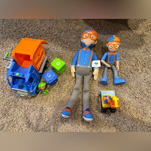 Blippi Recycling Truck and Doll Set - Blue and Orange
